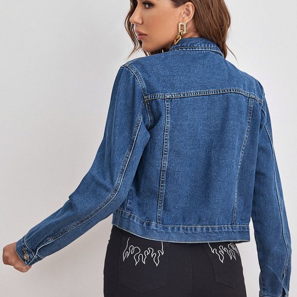 Cali Chic Women's Denim Jacket Celebrity Medium Washed Faded Blue Authentic - Picture 4 of 5